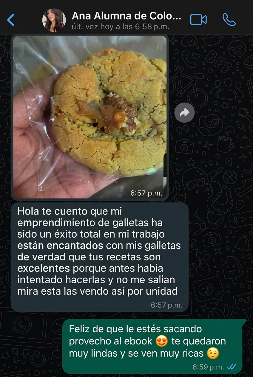 Testimonio real de una alumna del recetario New York Cookies 2